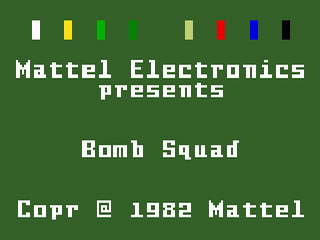 Bomb Squad title screen for Intellivision